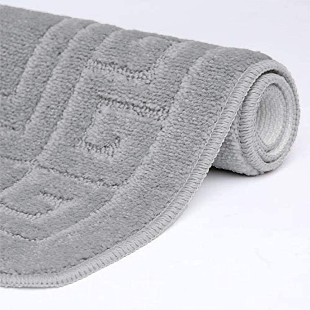 buy greek bathroom mat set two piece gray color