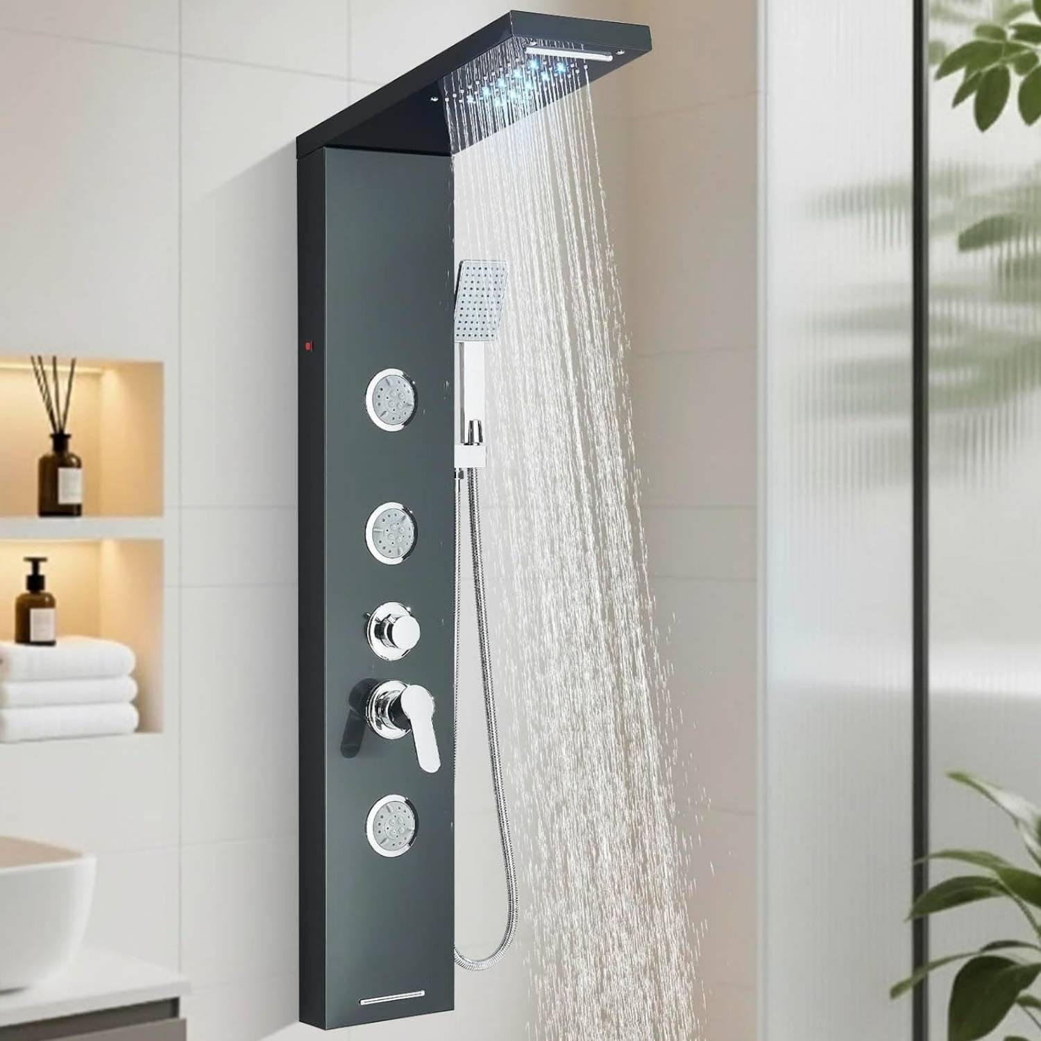 best led shower panel tower