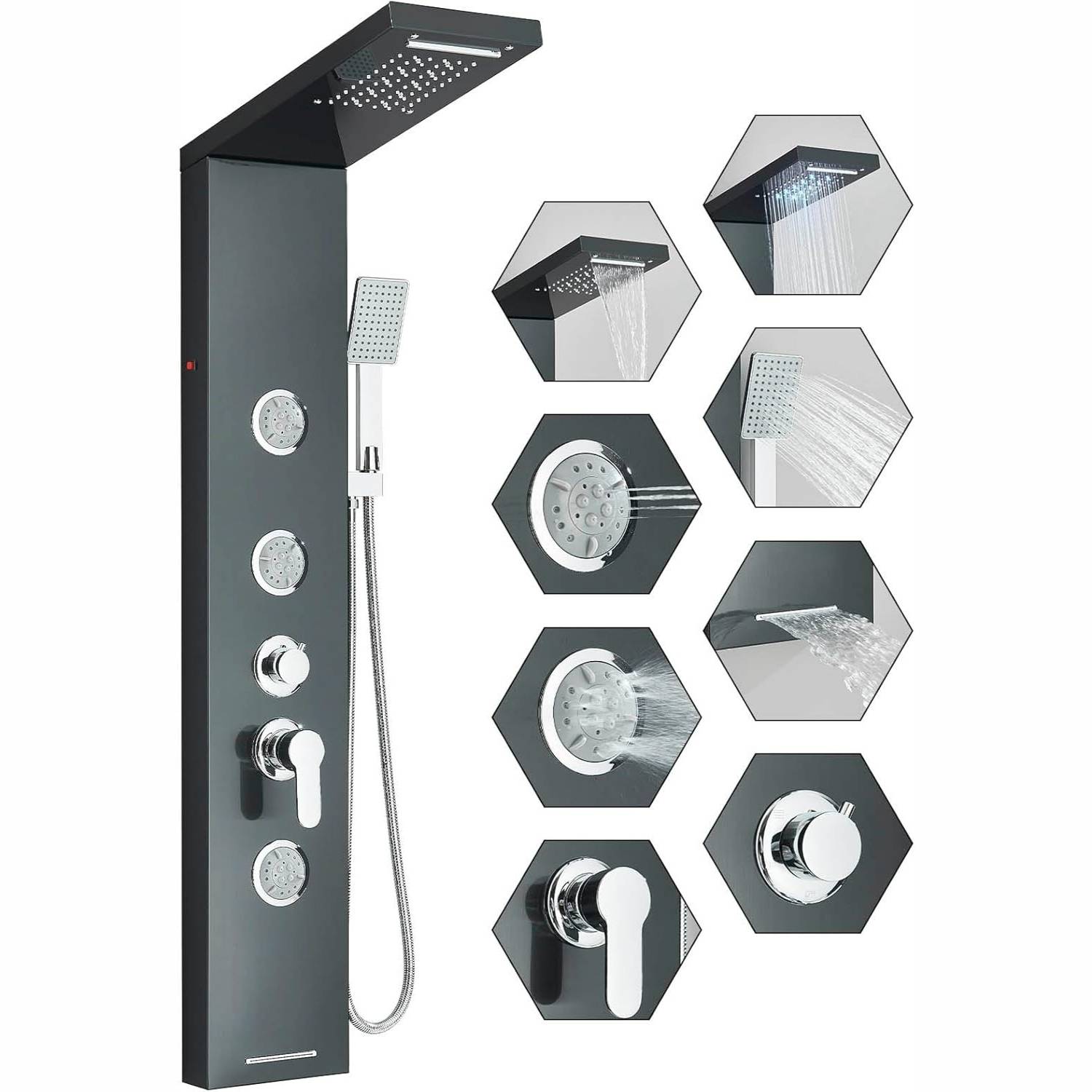 best rainfall shower panel tower with jets